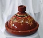Tajine marocain de cuisson rond peint à la main