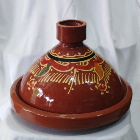 Tajine marocain de cuisson rond peint à la main